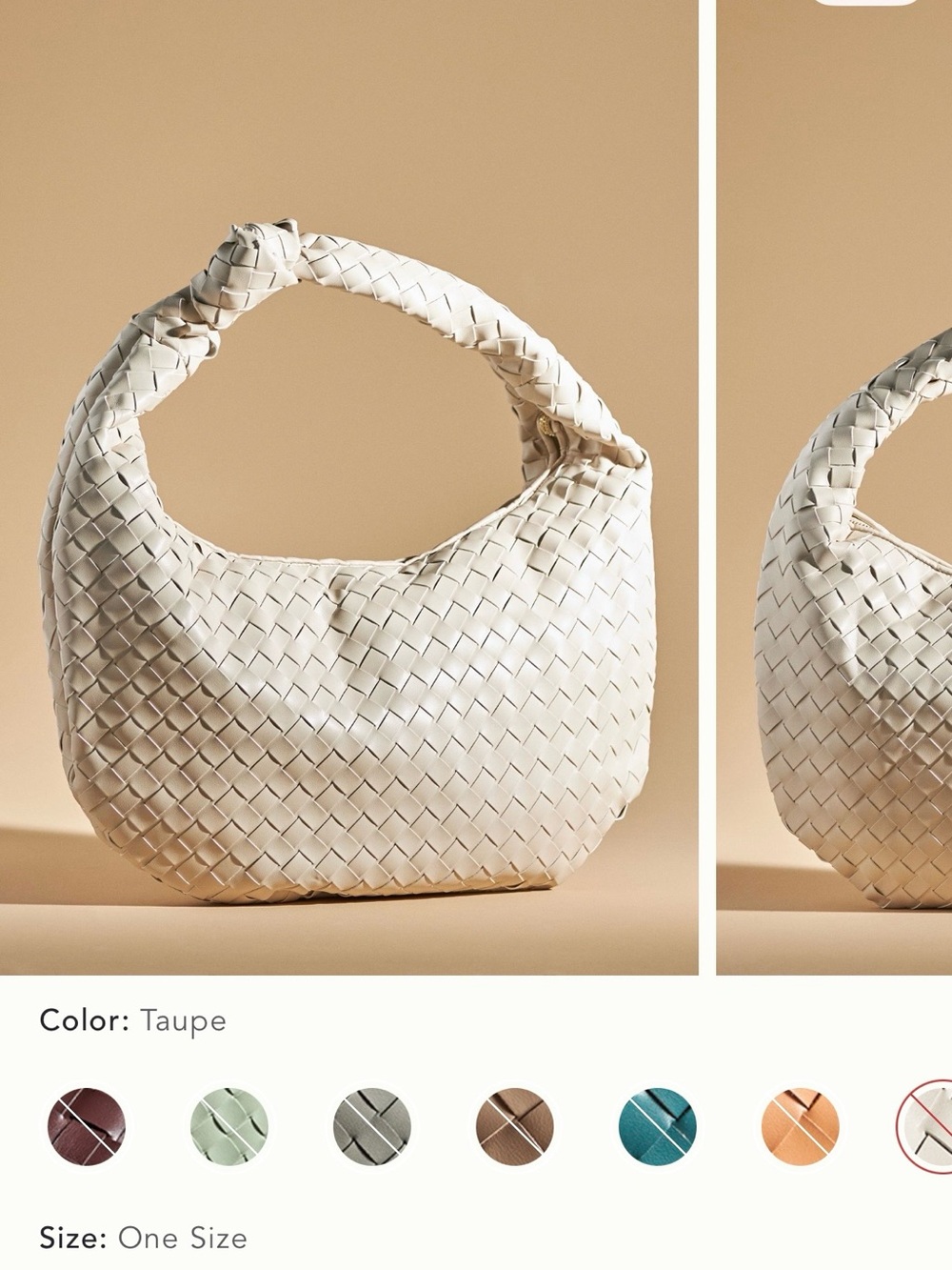 Anthropologie Woven Shoulder Hobo Bag in Beige - Picture 4 of 5